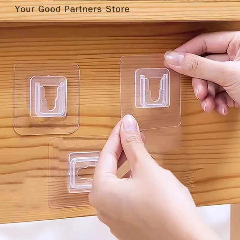 Picture 4: Double-Sided Adhesive Wall Hooks Hanger Strong Transparent Suction Cup Sucker Hooks Kitchen Bathroom Storage Plug Socket Holders