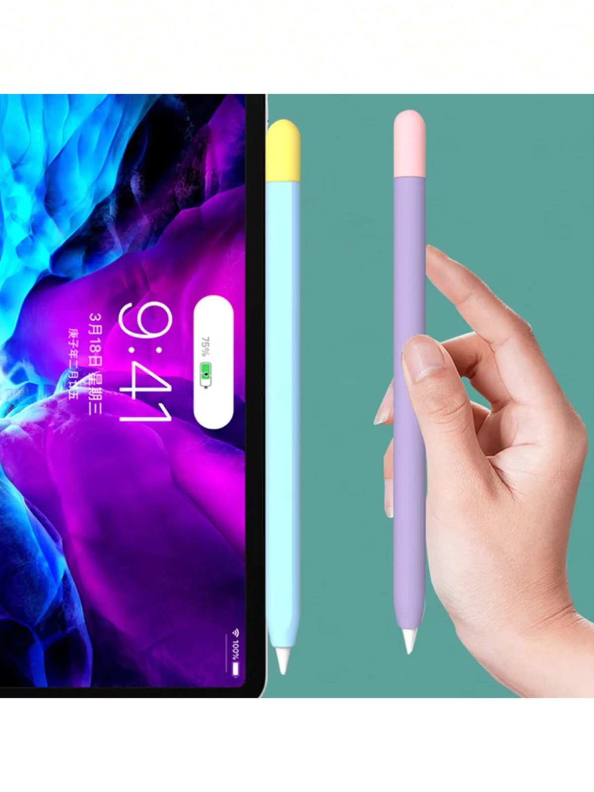 For Apple Pencil2 1St Gen Stylus Pen Case Silicone Anti-Scratch Non-Slip Protective Cover for iPad Pencil 2Nd Generation Sleeve