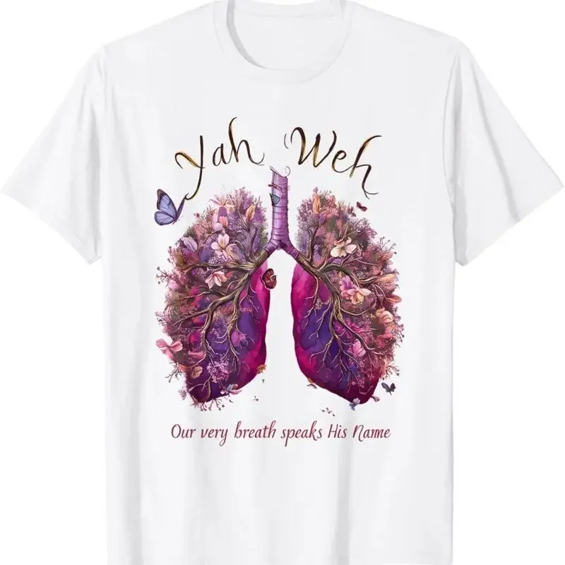 Yahweh Our Very Breath Speaks His Name Floral Lung Flowers TShirt UNISEX
