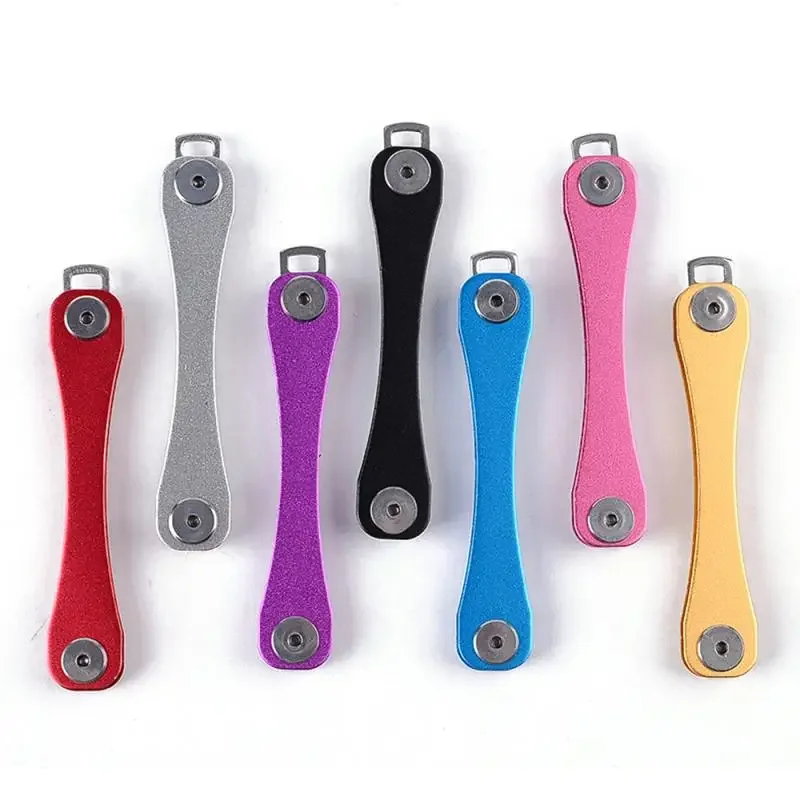 1 pçs diy bolso chave carteira chaveiro carteiras portátil compacto de alumínio chaveiro multi-funcional clipe chave chaveiro