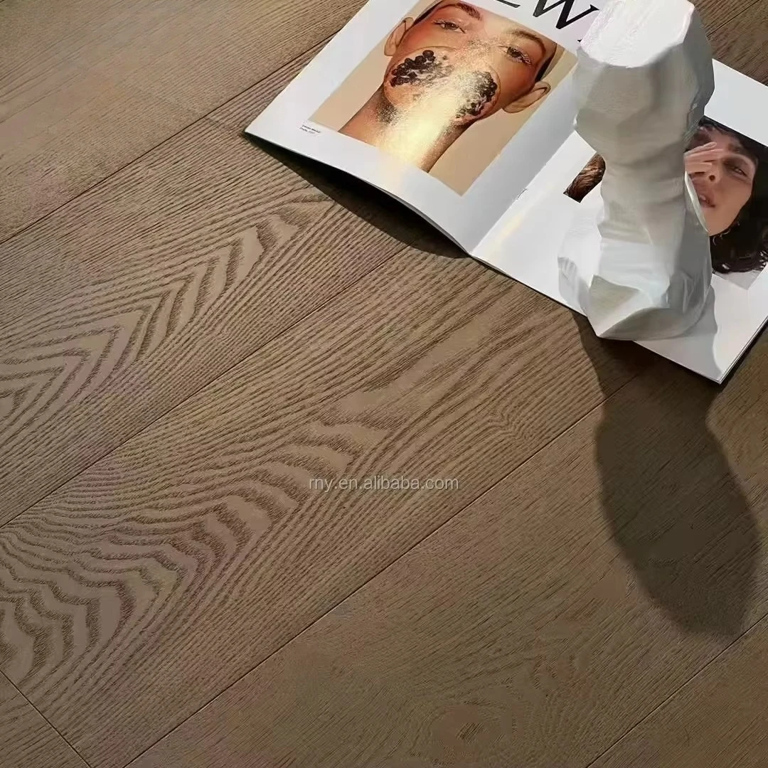 

Customized version indoor three-layer multi-layer gray and white oak straight board engineering wood floor