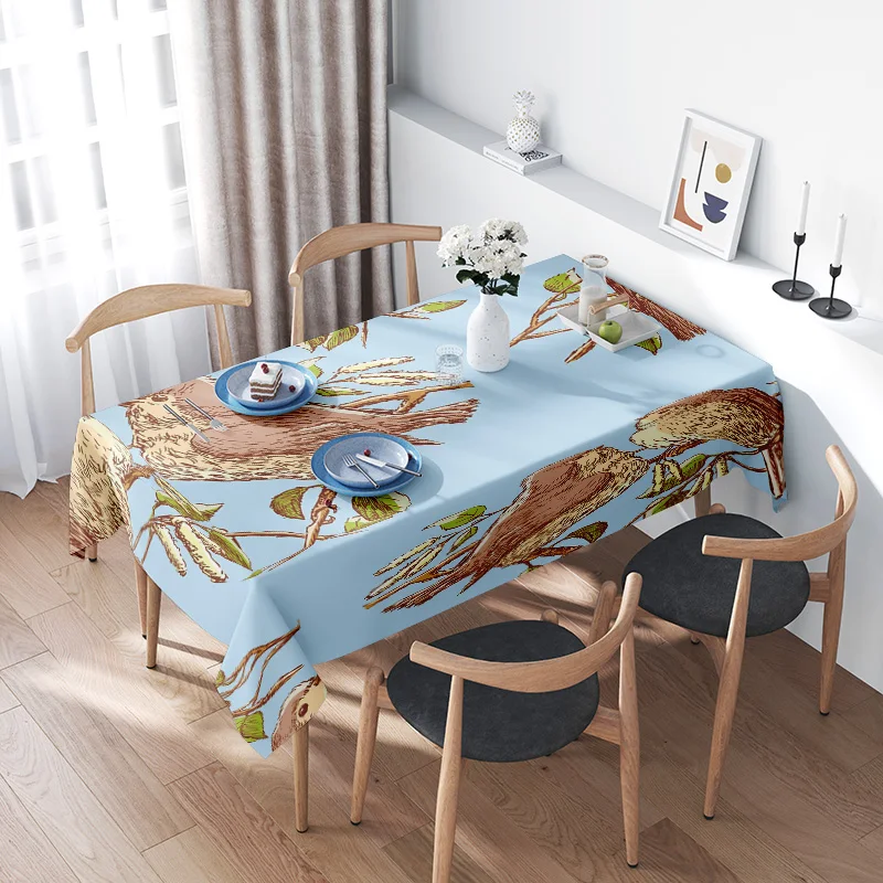 

Nature-inspired tablecloth with blue color and patterned design for kitchen dining tables perfect decorative home accessory (120