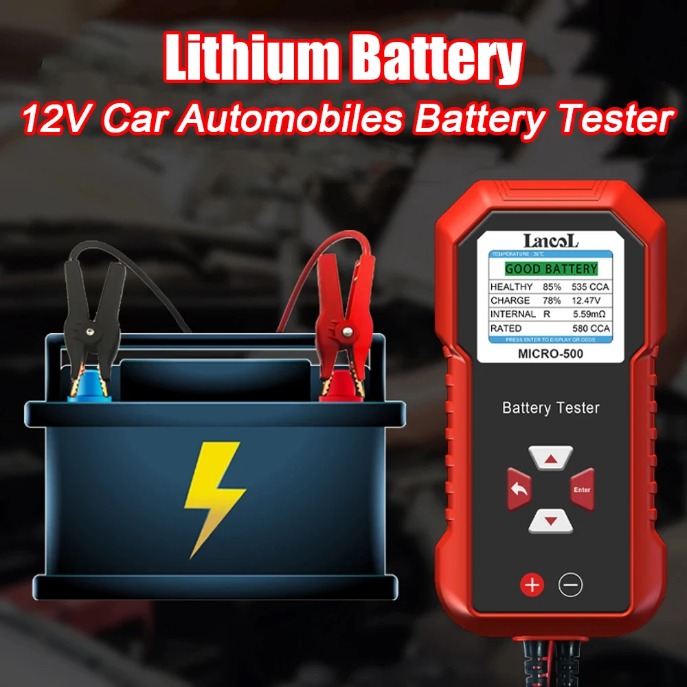 

Тестер автомобильных аккумуляторов 12 в 40-3000 CCA, тест литиевых аккумуляторов, анализатор свинцово-кислотных аккумуляторов, стандартный дисплей