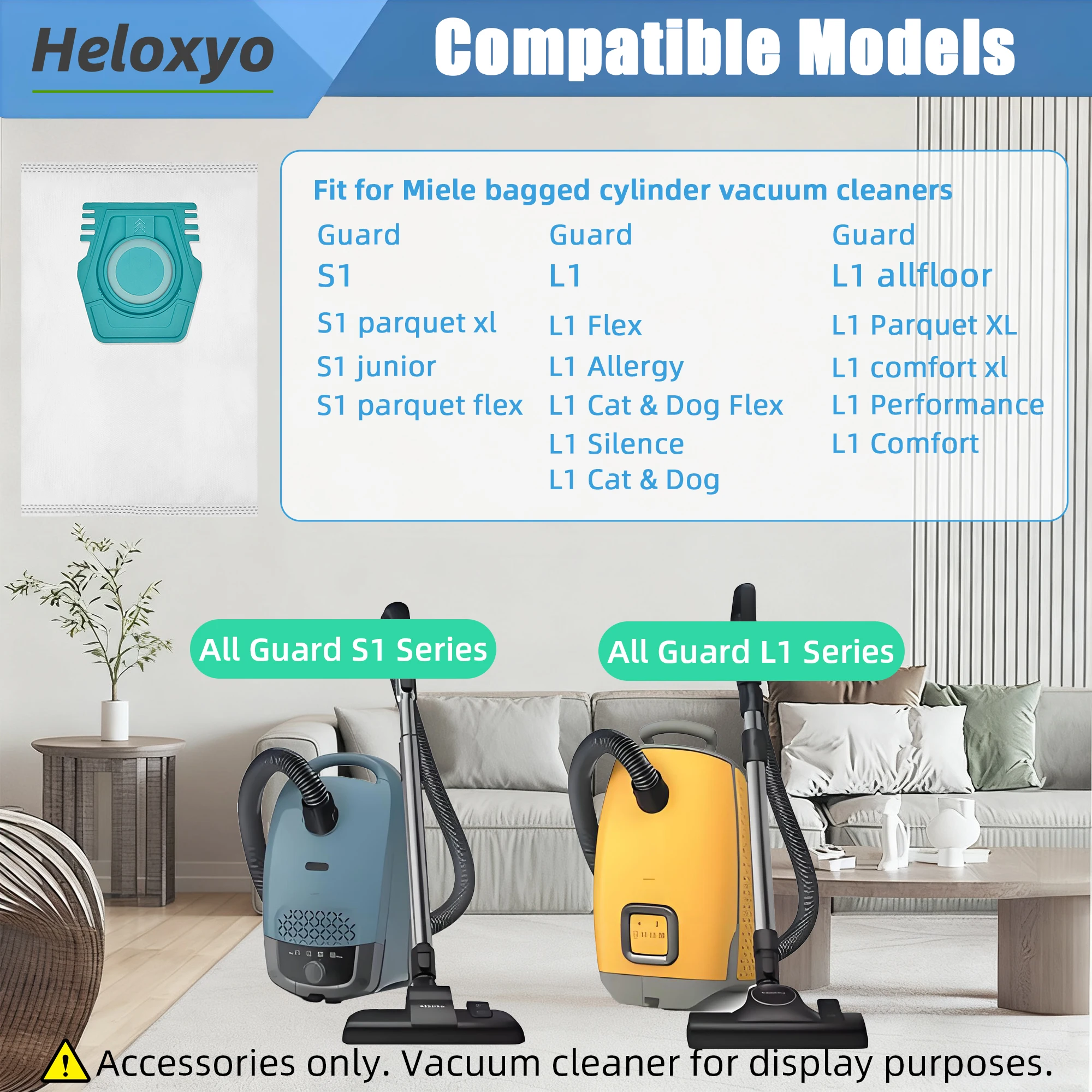 12 Pcs HyClean Air TU Vacuum Cleaner Bags Replacement for Miele Guard L1 S1 Series Canister Vacuum Cleaners image 4
