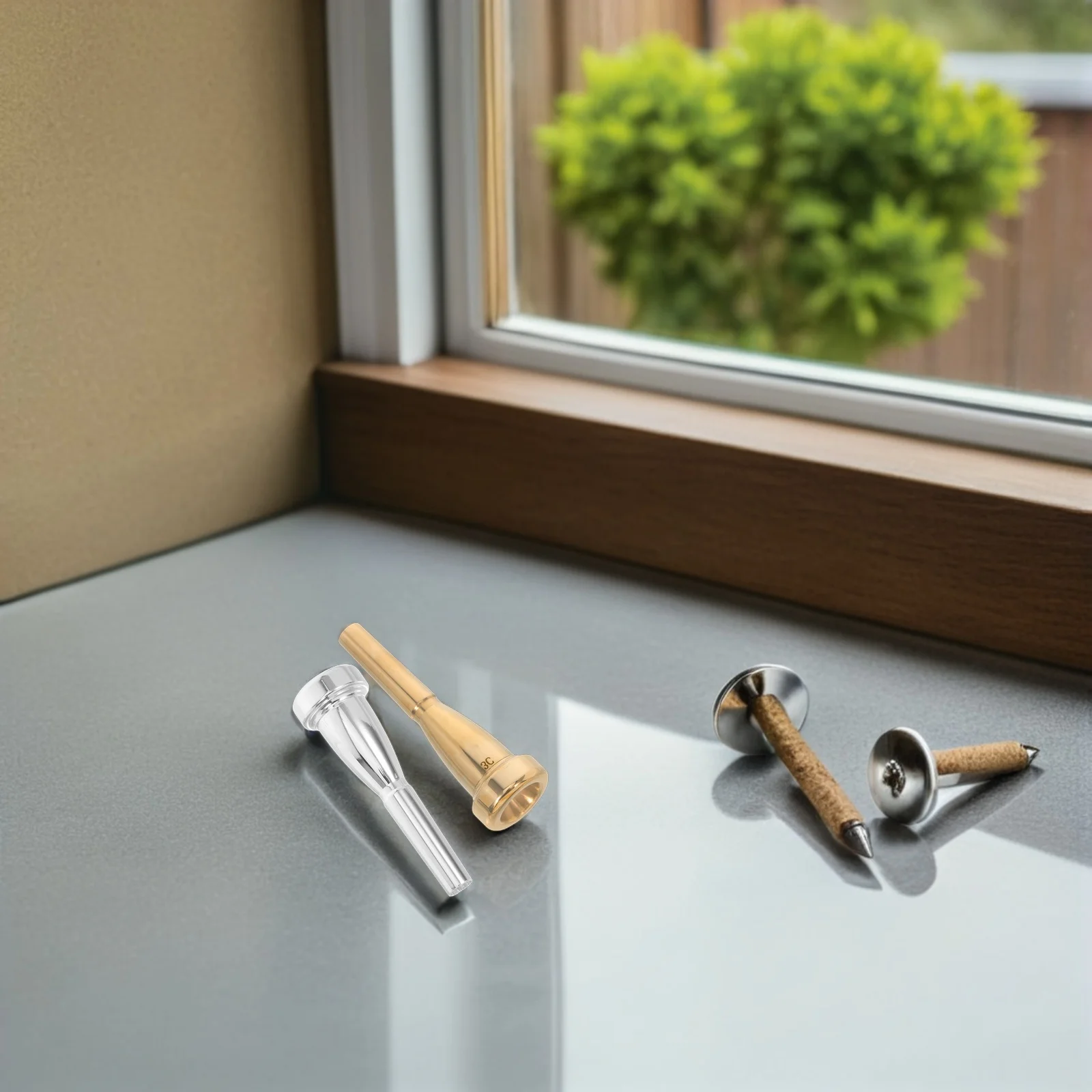 

2Pcs Metal Trumpet Mouthpiece Effortless Airflow Durable Wearresistant Surface Treatment Precision Craftsmanship Horn Mouthpiece