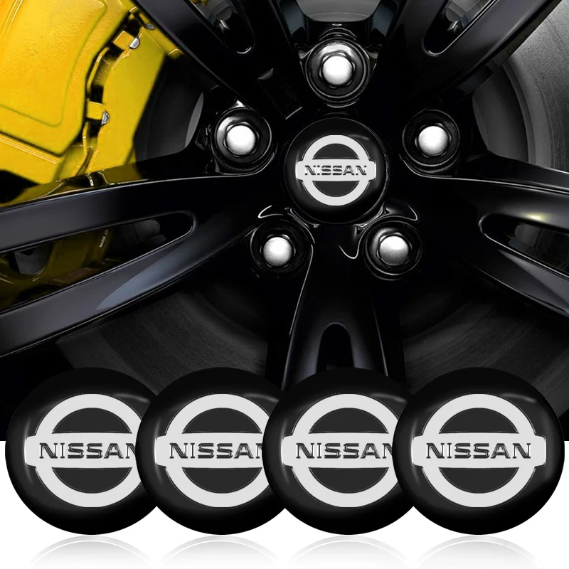 56mm Aluminum Alloy Car Wheel Center Decal Hub Sticker For Nissan X-trail Qashqai Note Juke leaf Sentra Patrol Car Styling