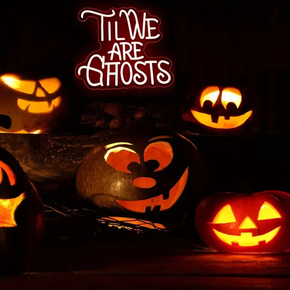 Até Nós Somos Ghost Neon Sign Light, Wall Decor, Dimmable LED, Halloween Party, Gótico, Sinal de Casamento Backdrop