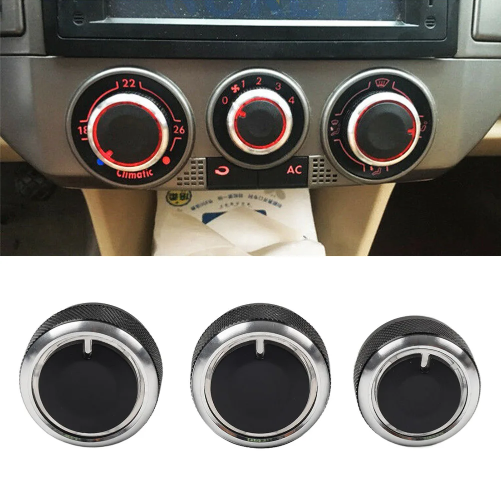 Car Air Conditioning Heat Control Knob A/C Switch 3Pcs for VW POLO 9N 9N3 6R 2004 2005 2006 2007 2008 2009 2010 2011 2012 2013