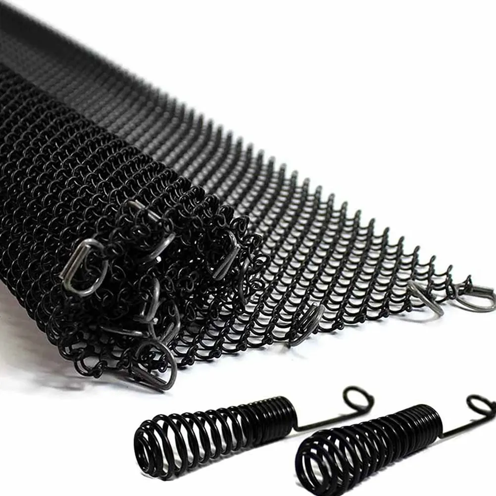 

2Pcs Fireplace Mesh Screen Curtain Hearth Iron Panels Tools Black Enamel Metal Ring Design Practical Protection