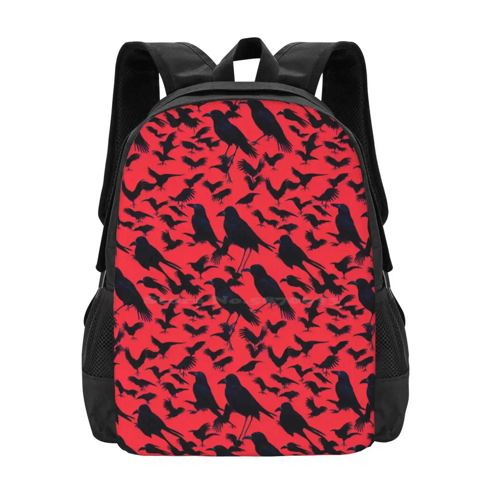 The Birds Backpack For Student School Laptop Travel Bag Crows Ravens Birds Horror Alfred Hitchcock Scary Autumn Halloween