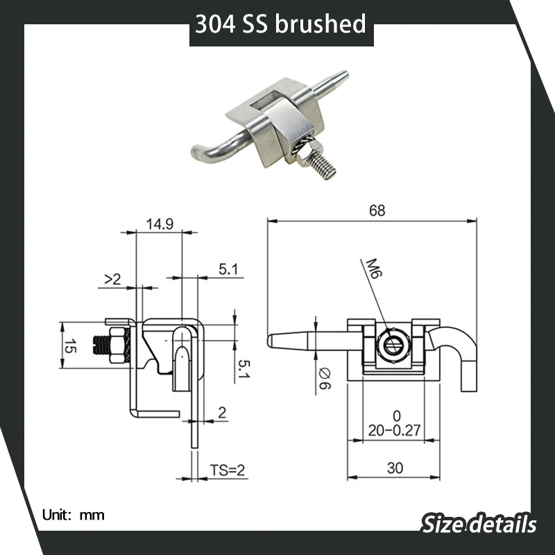 Detachable 304 Stainless Steel Hinge Industrial Food Environmental Protection Machinery Equipment Box Cabinet Hinge