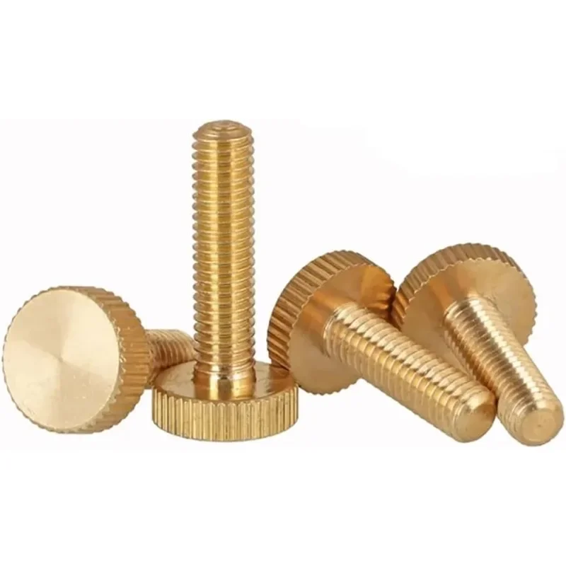 5 Buah Sekrup Tangan Kuningan Baut Tangan Knurled Kepala Datar M3 * 10Mm Sekrup Putar Pengencang Tangan Pengencang Kenop Pegangan untuk Elektronik Rumah