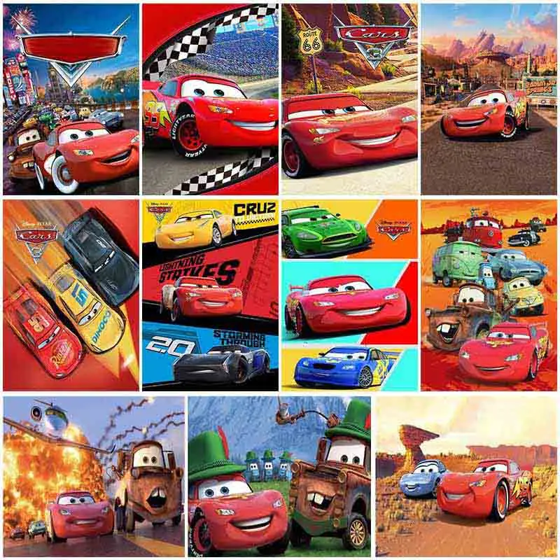 Disney Cars pittura diamante fai da te Cartoon Lightning Mcqueen personaggi d\'arte mosaico punto croce mosaico Kit decorazioni per la casa regalo