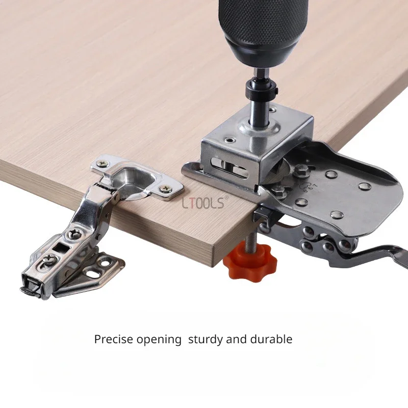 Hinge Open Hole Locator Stainless Steel Adjustable Margin Quick Clip Wardrobe Cabinet Door Woodworking Hole Open Auxiliary Tools