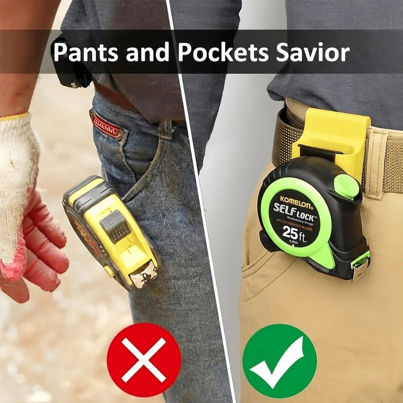 Portable Tool Belt Clip Holder for Drill Tape Measure Nail Fits Up To 2 Inch Cordless Impact Drill Hanging Pocket Accessory