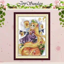 Rapunzel Patterns Counted Cross Stitch Set DIY 11CT 14CT 16CT Stamped DMC Cross-stitch Kit Embroidery Needlework Home Decor