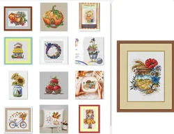 Different Counted Cross Stitch Kit flower fruit vegetable flowers fruits vegetables Autumn Leaves