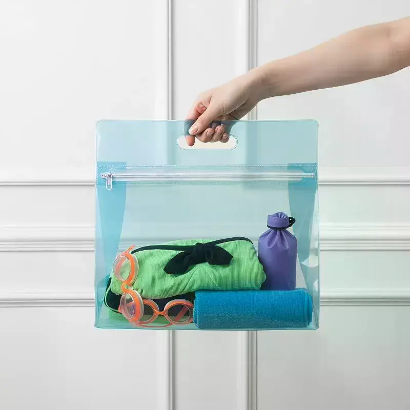 Portable EVA Waterproof Zipper Organizer Bag Wet Dry Separation For Swimming Beach Toiletry Makeup Storage