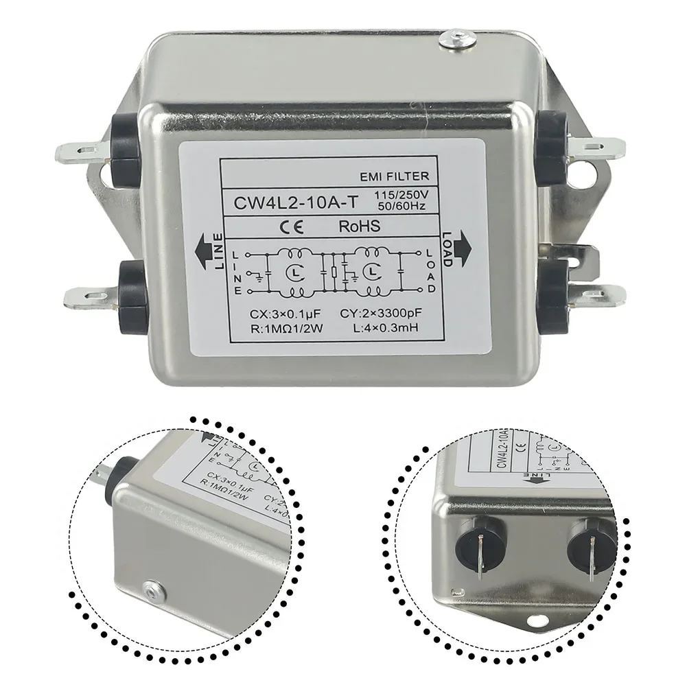 Power Filter Single-Phase Double-Section Power Filter EMI-Purification 3A/10/20A CW4L2-3A-T CW4L2-10A-T CW4L2-20A-T