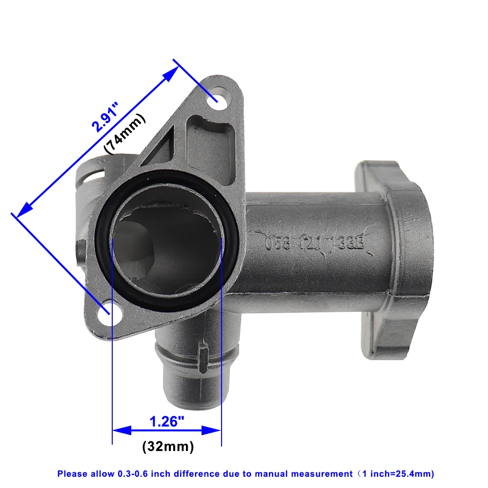 058121132A Aluminium Cooling Radiator Coolant Hose Connector Water Outlet Flange Pipe For VW Passat B5 Audi A4 1.8T 058121132C