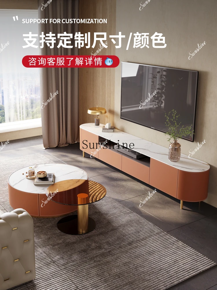 

Modern simple coffee table TV cabinet combination small apartment living room FT