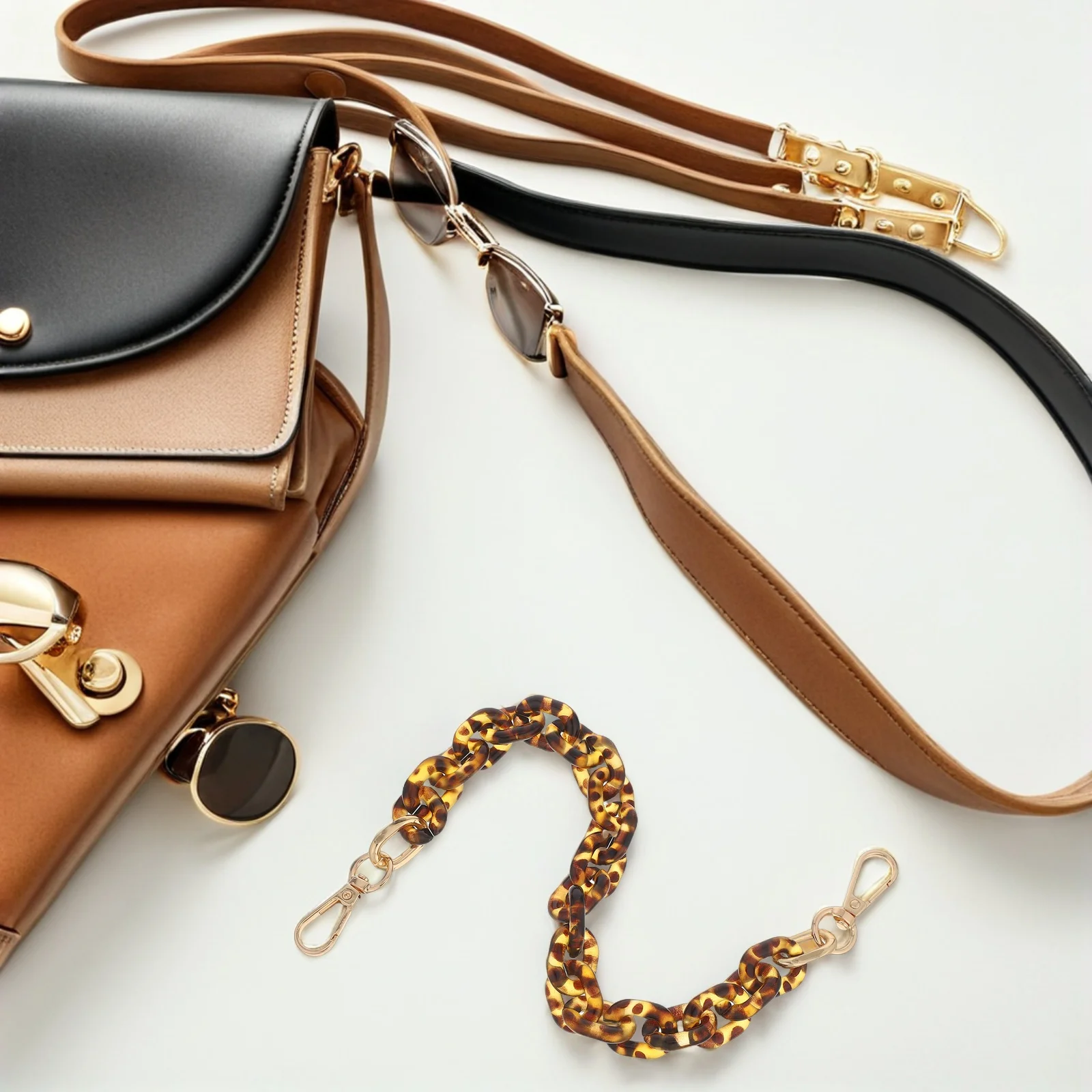 3 قطع من سلسلة المحفظة الأكريليكية: حزام حقيبة مزخرف لحقيبة اليد ومحفظة بديلة عبر الجسم ومحفظة معصم للهاتف خفيفة الوزن #6