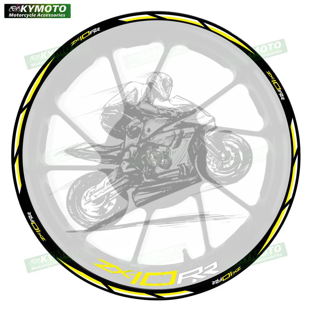 

For ZX-10RR ZX10RR motorcycle accessories 17 inch front and rear wheel stickers fairing modified reflective decals decoration