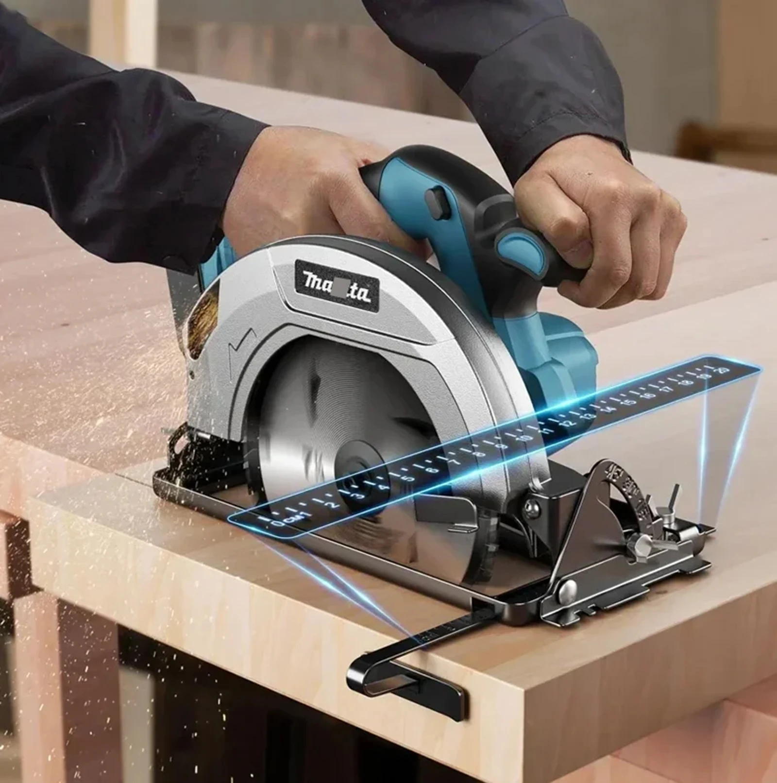 Customized 185mm Cordless Industrial Grade Circular Saw Woodworking Power Tools Li-ion Handheld High-performance Circular Saw