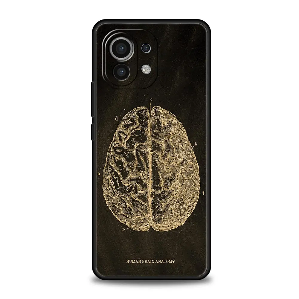 Skeleton Chalkboard Body Heart Phone Case For Xiaomi 14 13T 12T Pro 12 13 11 Mi Note 10 Lite 10T 5G 11X Pro 11T 11i 9T Cover