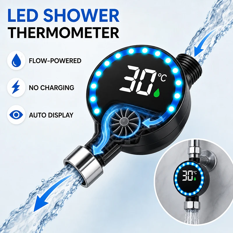 LED Fast Reading Digital Water Thermometer Faucet-Mounted Temp Monitor Kids Bath Safety Thermometer For Home Bathroom Kitchen