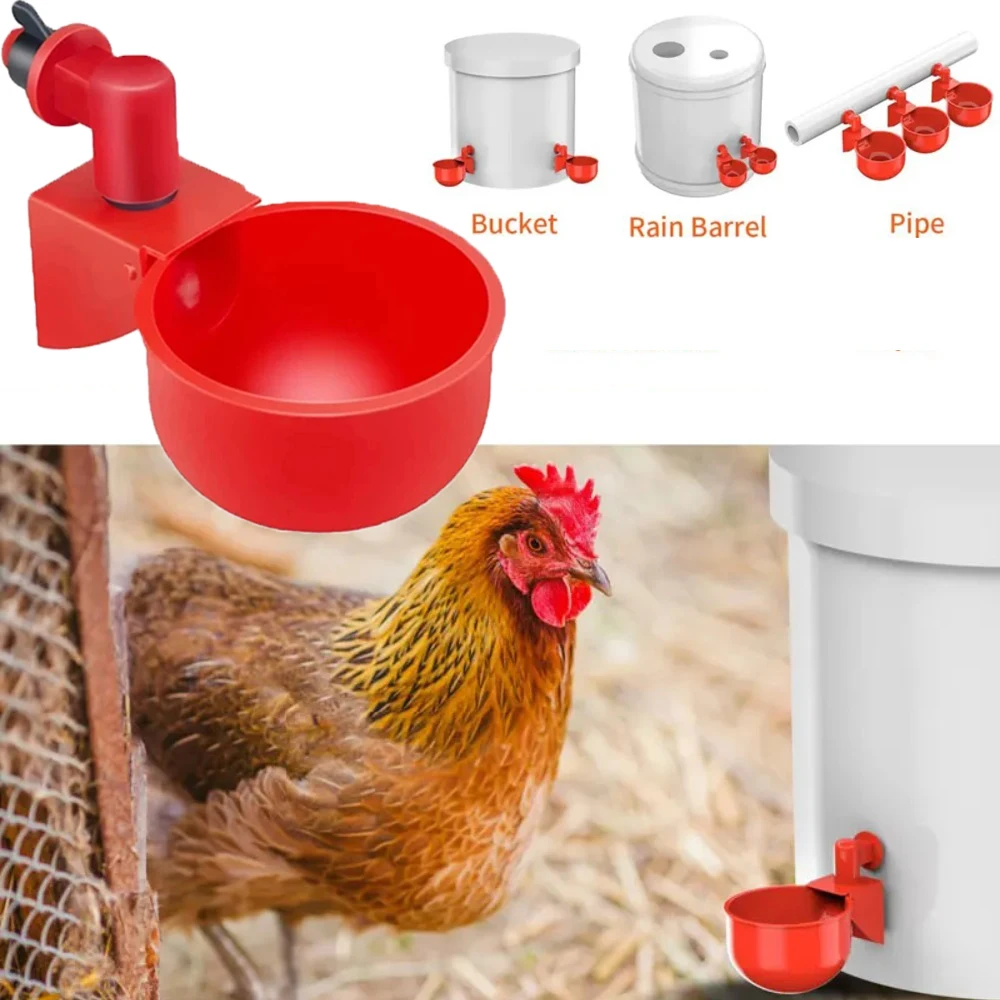 10 قطعة وعاء شرب الدواجن الأوتوماتيكي المتين معلقة موزع مياه الدجاج والبط ملحقات تغذية المزرعة