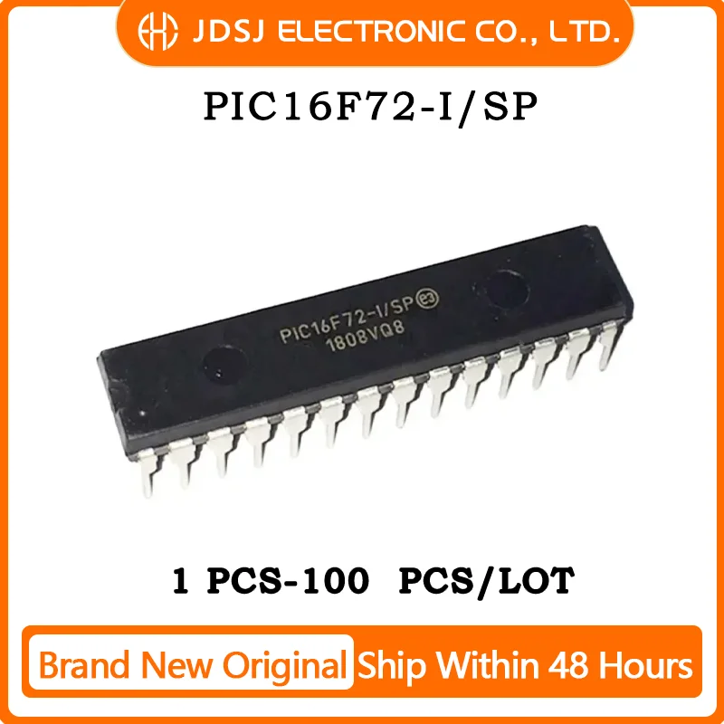 1PCS/10PCS/50PCS/100PCS PIC16F72-I/SP PIC16F72 ISP IC MCU 8BIT 3.5KB FLASH 28SPDIP Brand New Original IC Chip