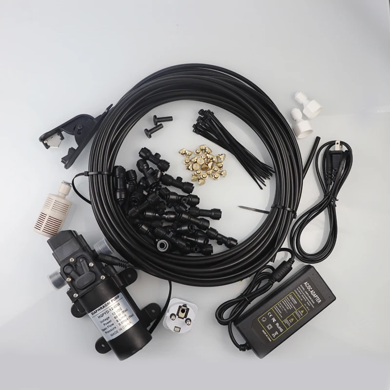 6/9/12/15/18m Low Pressure Misting System Fog Machine Water Misting Sprayer Kit  Outdoor Patio Garden Cooling