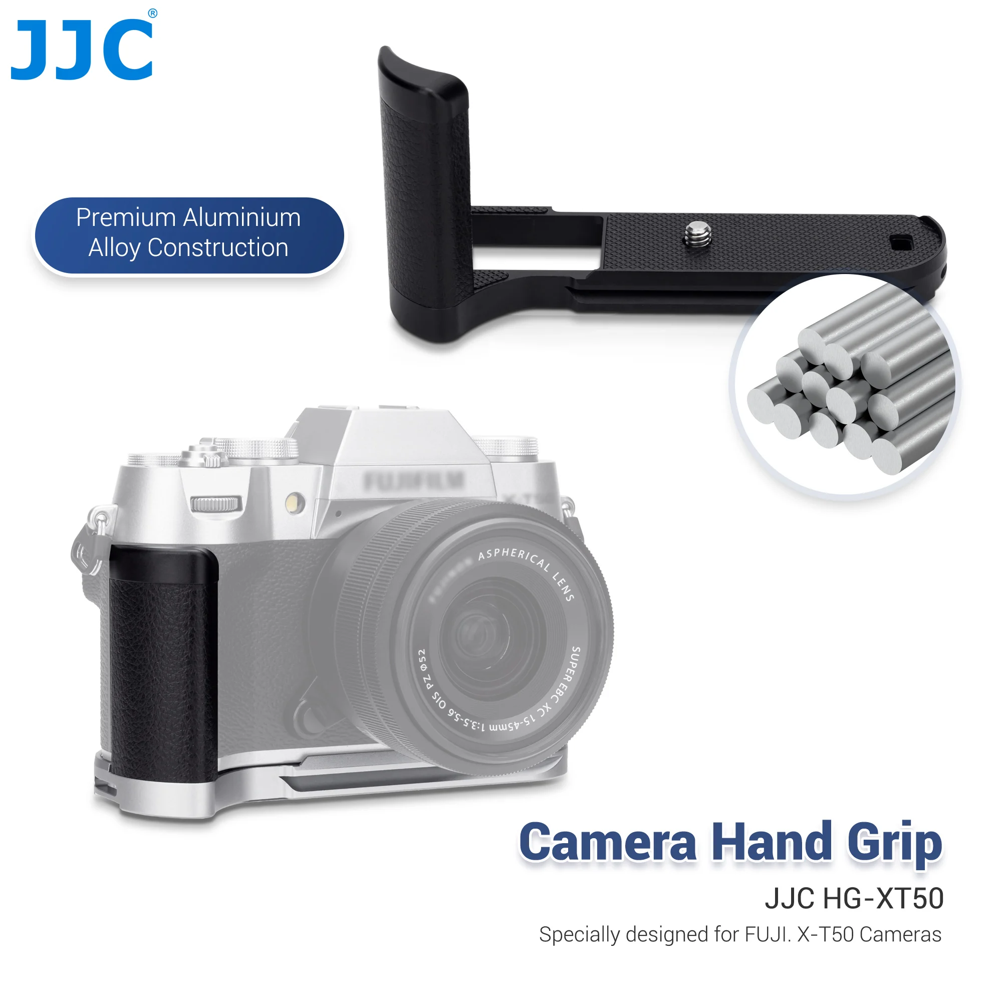 

JJC X-T50 Handgrip L-Shape Handle for FUJIFILM Fuji X-T50 Camera With Quick Release Plate for Arca Battery Compartment Opening