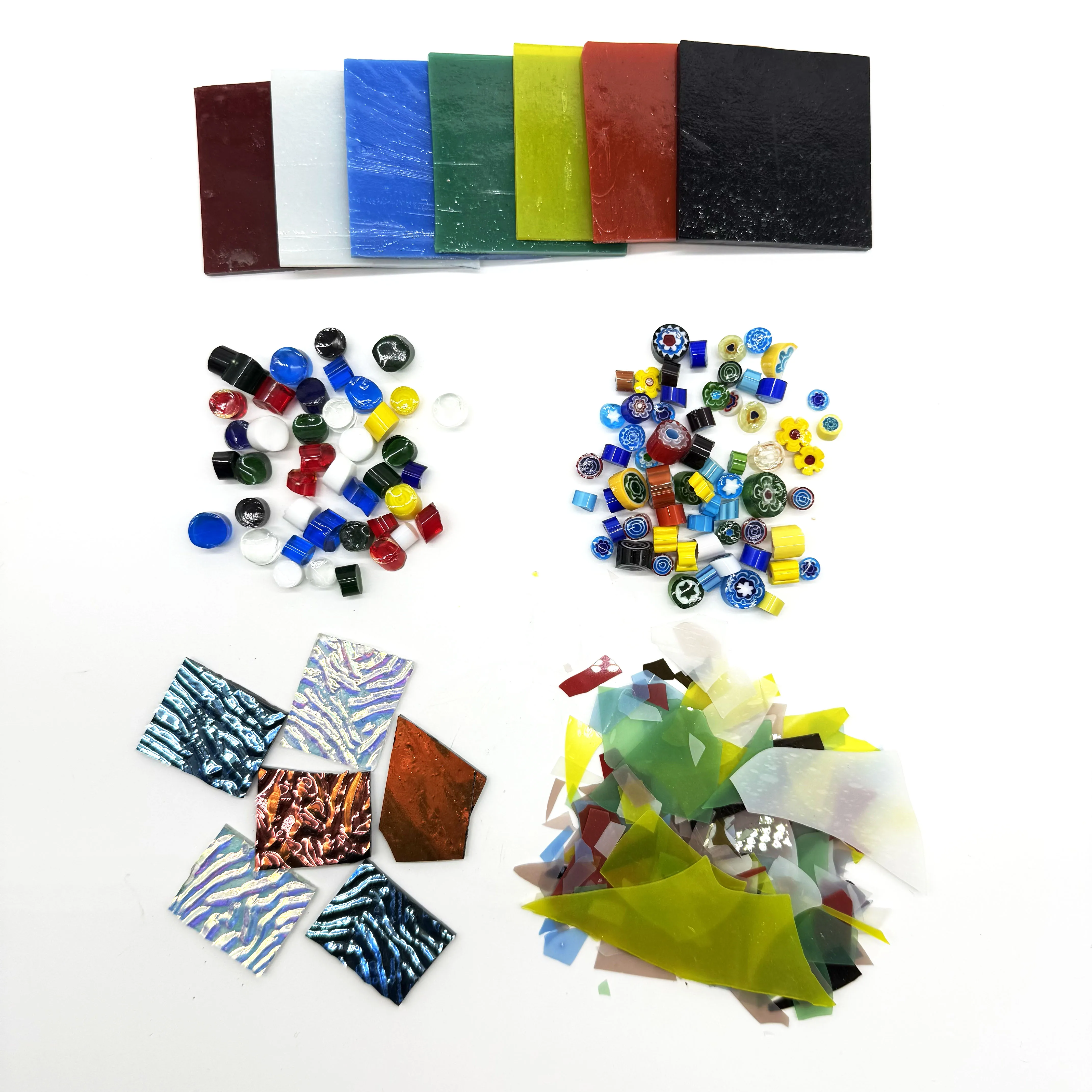 Materiały ze szkła opalowego Coe90 Fusing Dichroic Millefiori Confetti do pieca mikrofalowego / do samodzielnego tworzenia szklanej biżuterii — 2