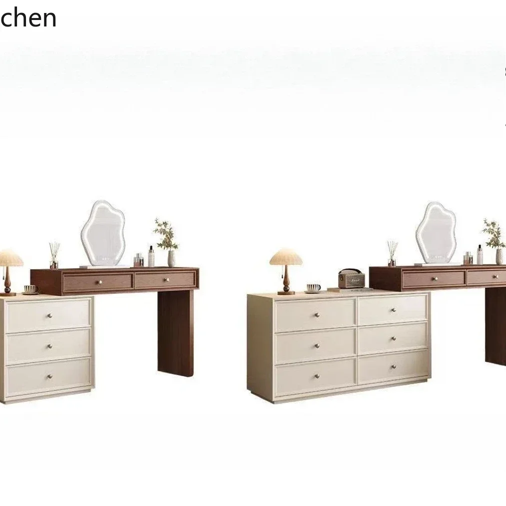 DSA  Walnut Dressing Table Cream Style Chest of Integrated Wood Makeup