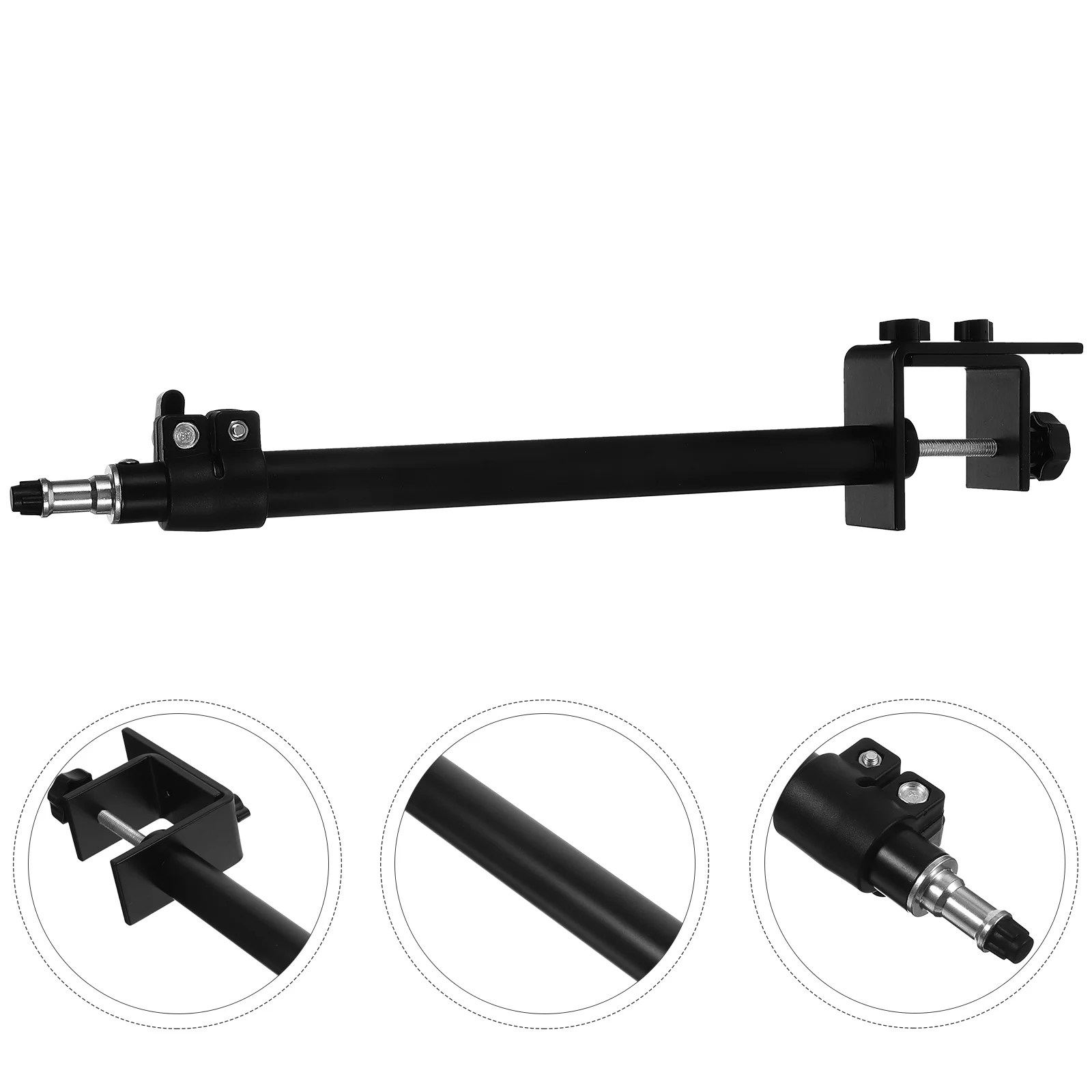 

Aluminum Alloy Camera Stand Telescopic Light Stand Adjustable Desk Mount 46-74Cm 6-13Cm Table Clamp 1/4 Inch Compatible With