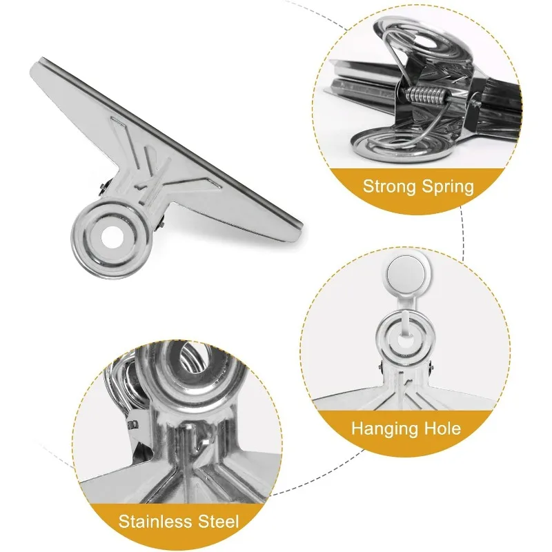Clip per raccoglitori di carta Bulldog extra large Morsetto per documenti di carta in acciaio inossidabile Supporto in metallo resistente per organizer scolastico per ufficio