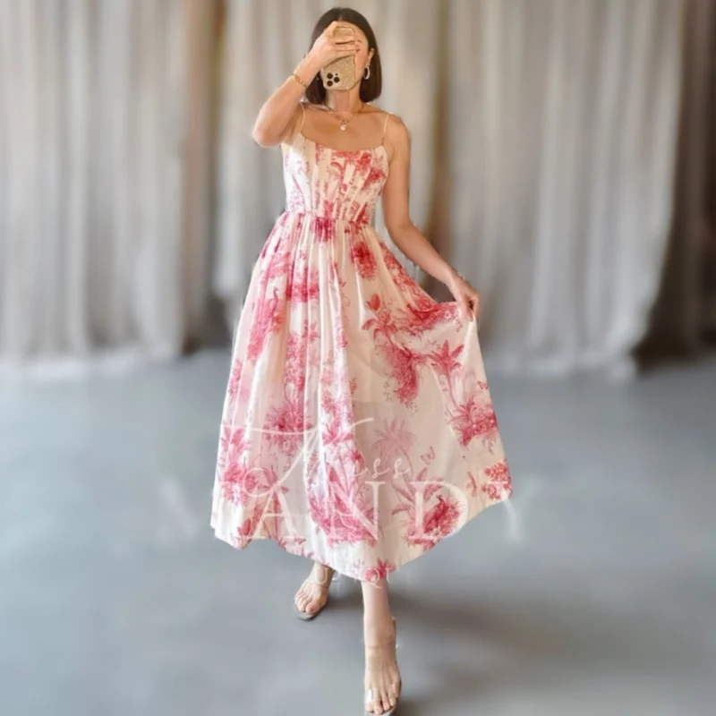 

Новинка 2024, праздничное Приморское летнее красивое темпераментное красивое платье с особым дизайном, красное стройнящее платье HANAJIRUSHI