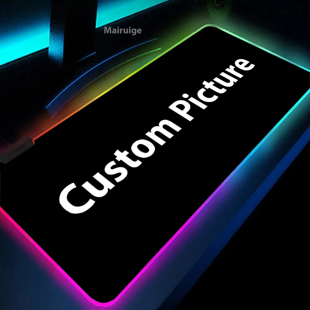 

DIY Custom Personalized RGB Mouse Pad LED Illumination Large Gaming Laptop Desk Mat Non-slip Rubber Keyboard Carpet With Backlit