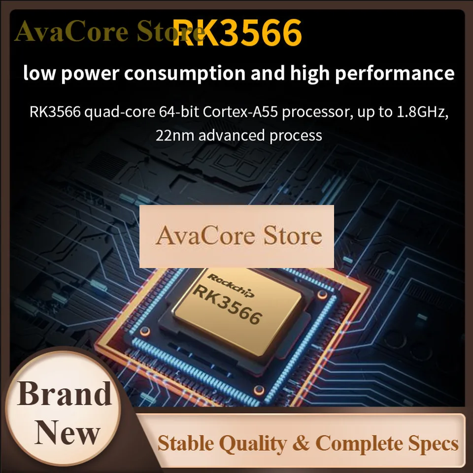 AvaCoreOrange Pi 3B 2GB Ram LPDDR4 Rockchip RK3566 Mini PC WiFi5+BT5.0 BLE M2 SSD Single Board Computer Orangepi3B Development B