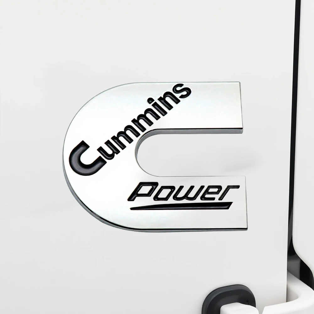 3D Metal Car Sticker C Cummins POWER Emblem Badge Car Body Rear Trunk Upgrade Version Modification Accessories Decal