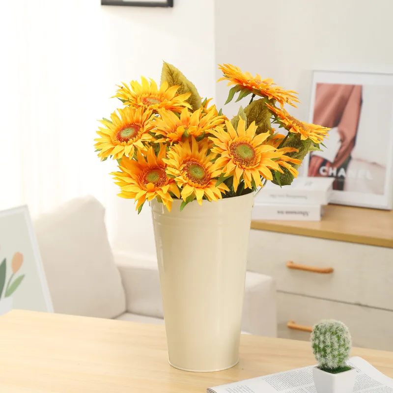 High-Tube Iron Art Flower Pot Dry Flower Dish Floral Arranger for Flower Shops Creative Decorative Ornaments Cross-Border