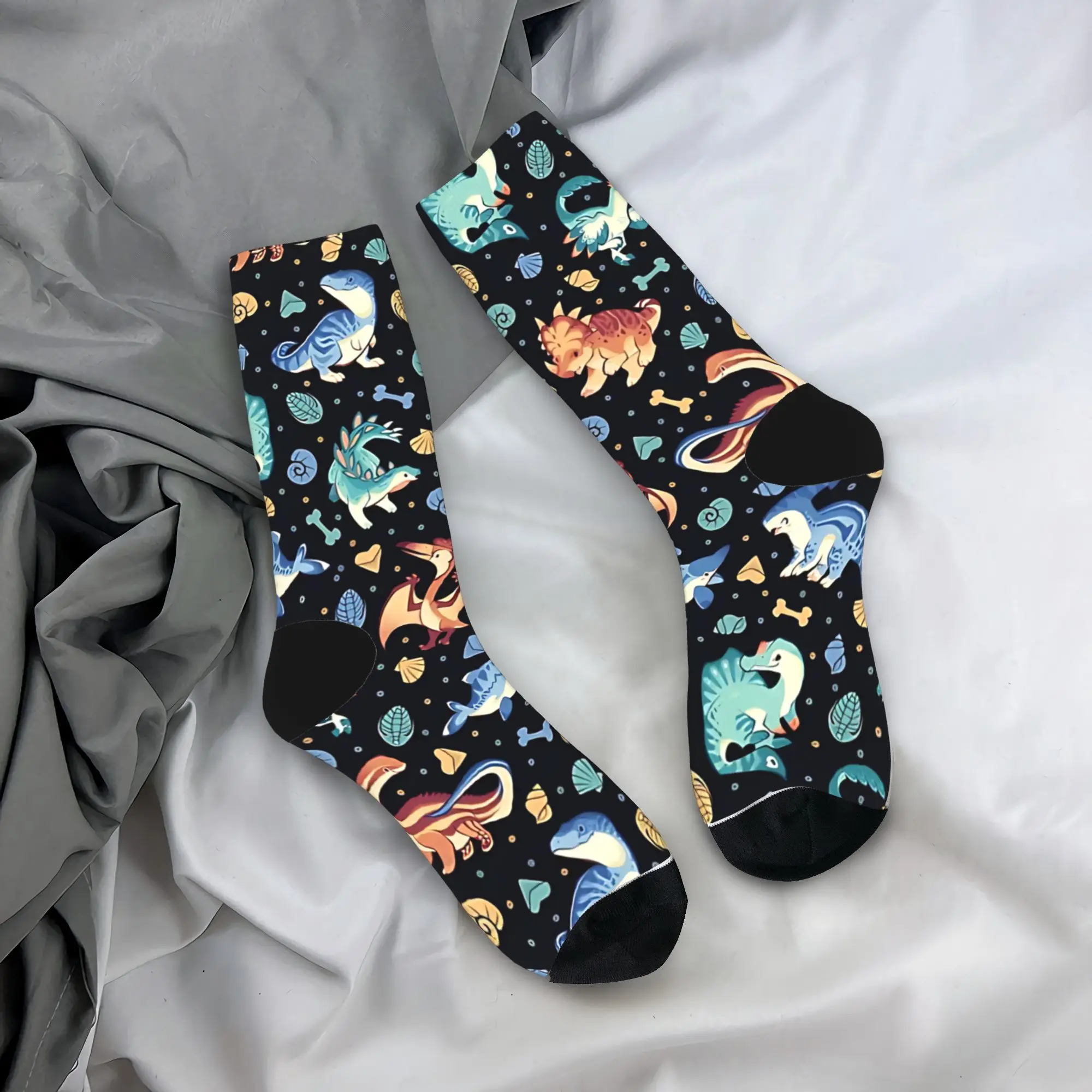 

Men's Socks Cartoon Dinosaur Stockings Autumn Gothic High Quality Socks Printed Running Sports Non Skid Socks
