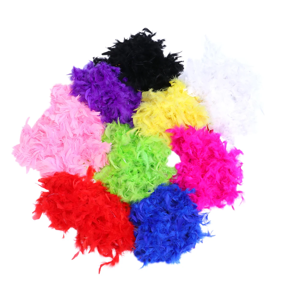 

9 pcs 40G Colorful Boas Natural Turkey Party Costume Accessory Trim For Halloween Masquerade Wedding Carnival