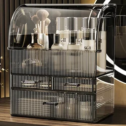 Makeup Storage Box Transparent Organizer with Large Capacity Waterproof Cosmetic Storage for Vanity Moisture-Proof Design