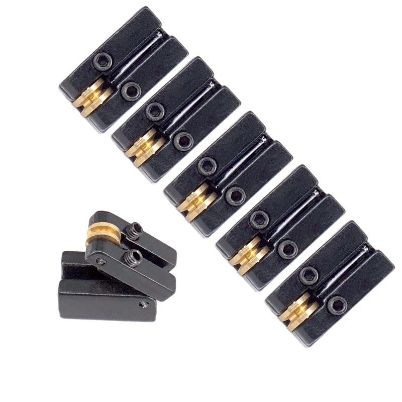 6Pcs/Set Black Headless Guitar Bridge Saddles Guitar Bridge Accessories String Roller Saddles