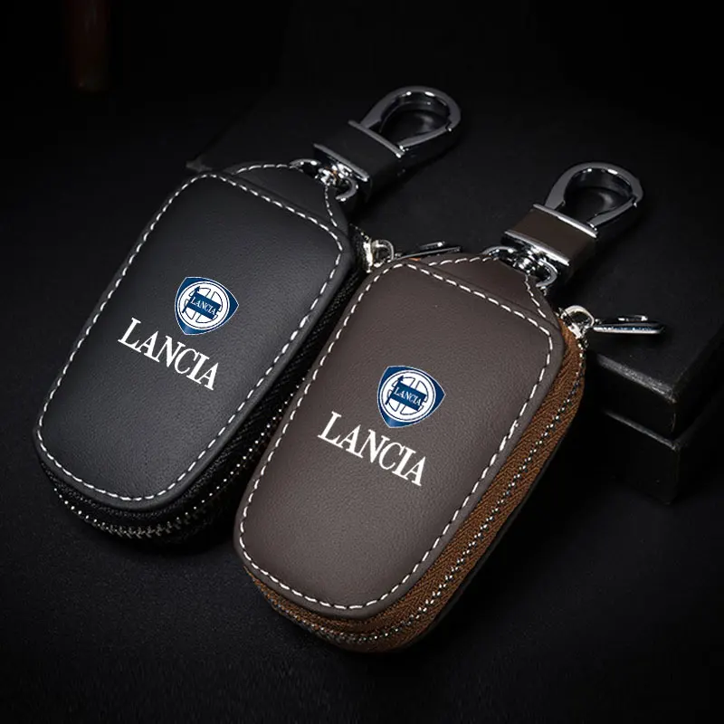 Car Smart Key Case Cover Key Wallet Keychain Shield Shape Pendant Ring for Lancia Ypsilon Delta Musa Nera Themat STRATOS Y Phedr