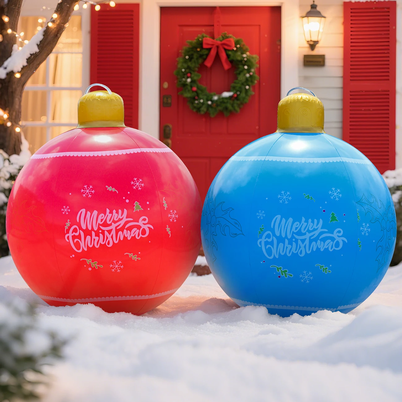 Bola de Navidad inflable, bola decorada grande para exteriores, adornos navideños de Año Nuevo, decoración para patio, césped y porche, 1 ud.