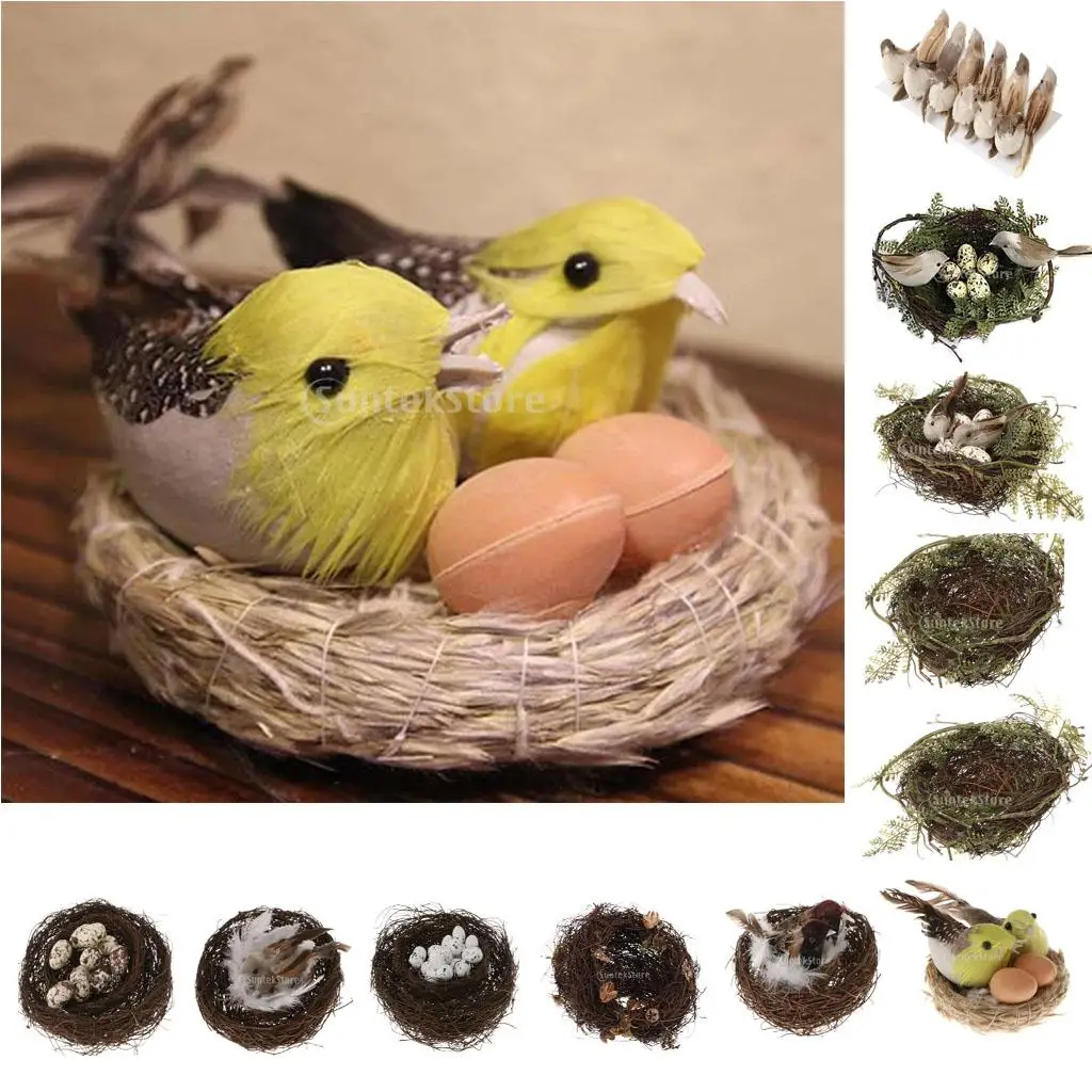 

Simulated Foam Feather Birds Perched Woodland Animal Decor for Bonsai DIY Craft Wedding Table Display